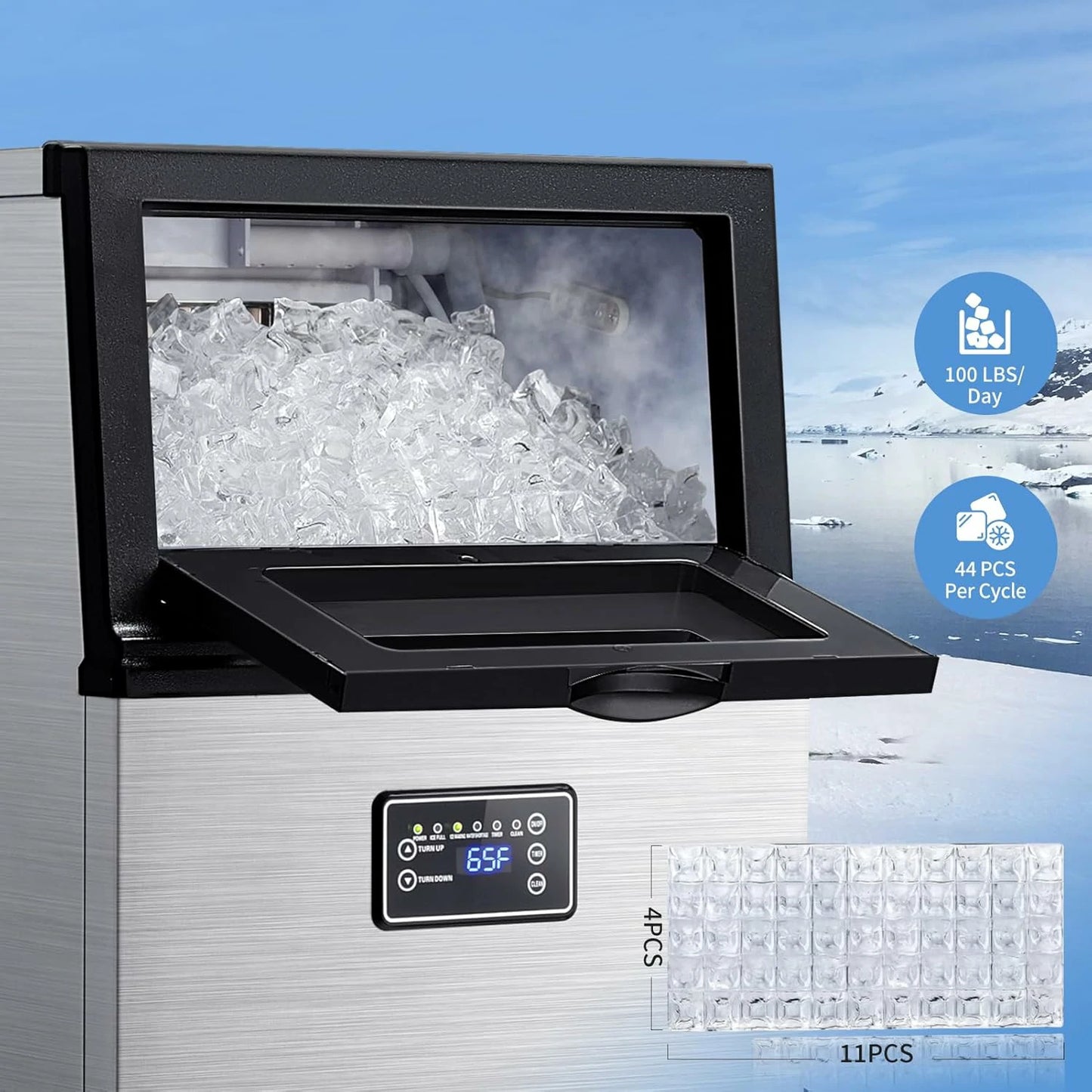 100LBS/Day Ice Maker Machine